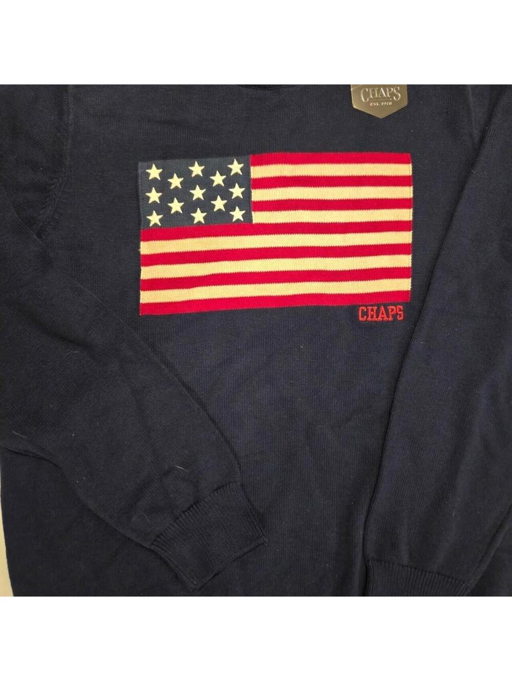Chaps Women's Navy US Flag Sweater